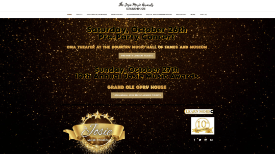 Catherine Marie and Julian Sundby standing together with the 'Thorns & Roses' album cover, representing Caregivers Survival’s nomination for Multi-Genre Album of the Year at the Josie Music Awards.